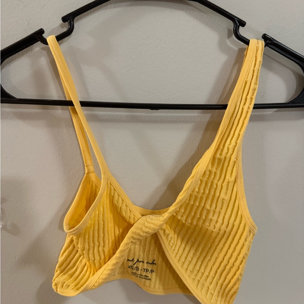 Urban Outfitters yellow Ribbed Cropped Bralette